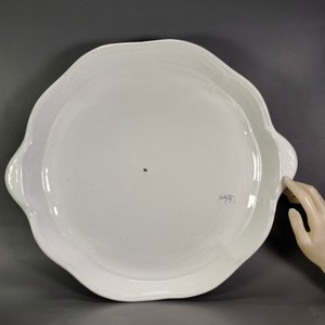Dos Fuentes Grandes Ovalada y Circular de Loza Blanca Italiana - imagen 3