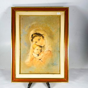 Lote anterior: Cuadro "Dama y Niño" con marco, medidas 33x47 cm