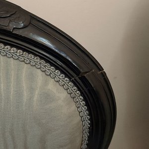 Par de Sillas Victorianas Estilo Luis XV con Tapizado Jacquard - imagen 6