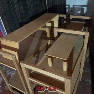 Estantería y Mueble de Escritorio de Madera para Restaurar - imagen 3