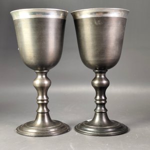 Juego de 4 Copas Vintage de Peltre "Minas Gerais" - 16cm Alto - imagen 5