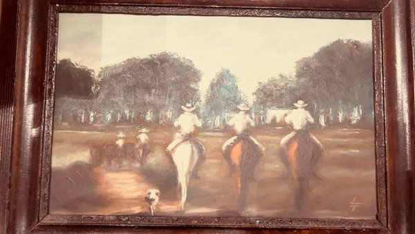 CUADRO PINTURA GAUCHESCA - Arte y Cultura - imagen 2