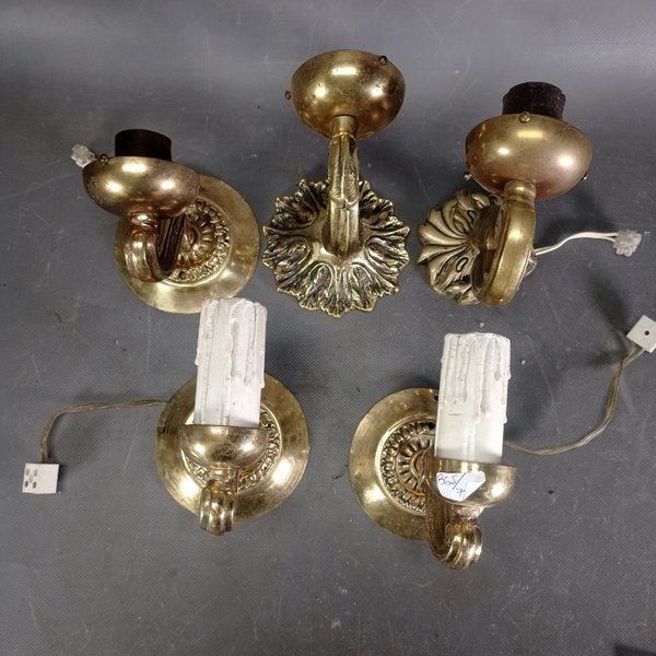 Lote de 5 Apliques de Bronce para Pared - imagen 1