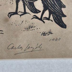 Grabado de Carlos González, Firmado y Fechado 1938 - imagen 4