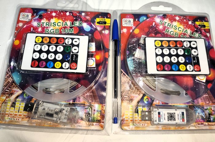2 Tiras de Luces LED RGB 10M Adhesivas con Control Remoto y App, USB