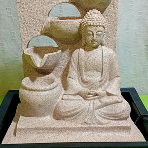 Fuente de Agua Cascada Buda con Luz LED 30cm - imagen 2