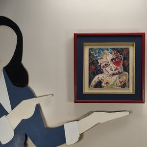 Obra de Arte Mixta Abstracta con Marco Colorido - imagen 5