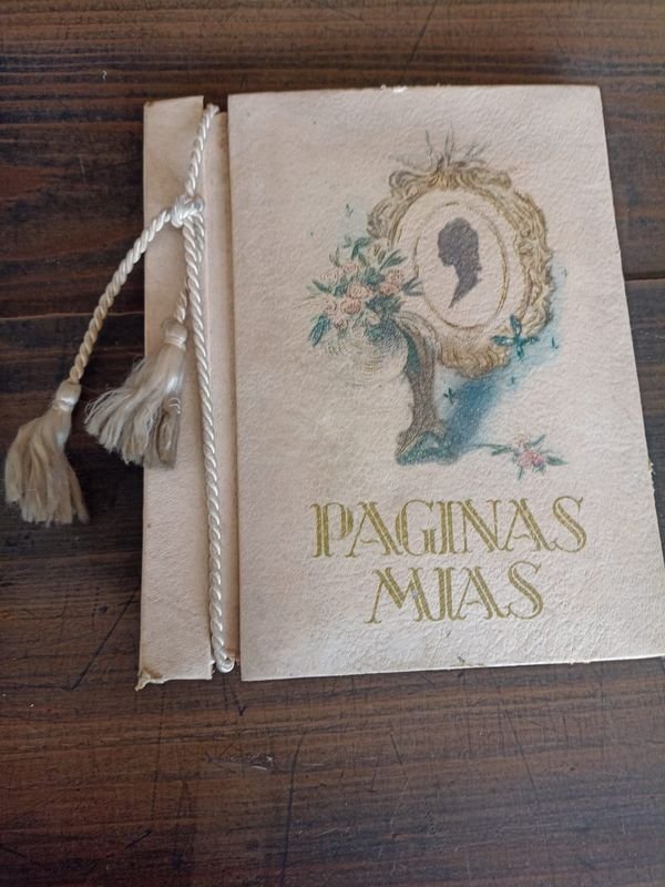 Diario Íntimo Vintage "Páginas Mías" 1965 - Cuaderno de Notas con Diseño Litográfico