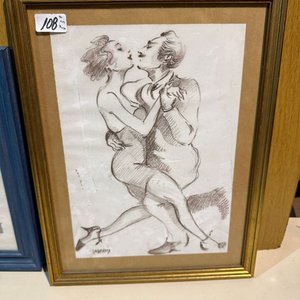 Lote anterior: Lote de Dos Cuadros: Dibujo a Lápiz y Bordado de Casa
