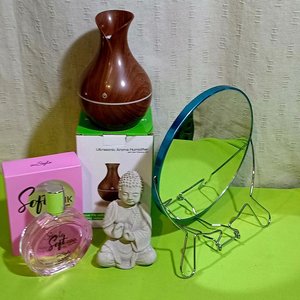 Espejo Doble Faz con Aumento, Buda Decorativo, Perfume y Difusor Aromático con Luz - imagen 2