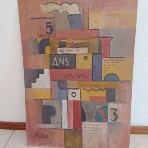 Pintura al óleo sobre cartón "LPI 2002", 70x50 cm - imagen 1