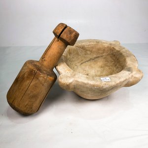 Mortero Grande de Mármol con Mazo de Madera - imagen 4
