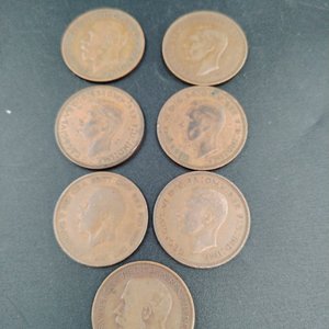 7 Monedas One Penny Reino Unido - Colección Real - imagen 5