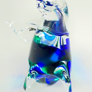 Figura de Foca en Cristal Murano Azul y Verde - imagen 2