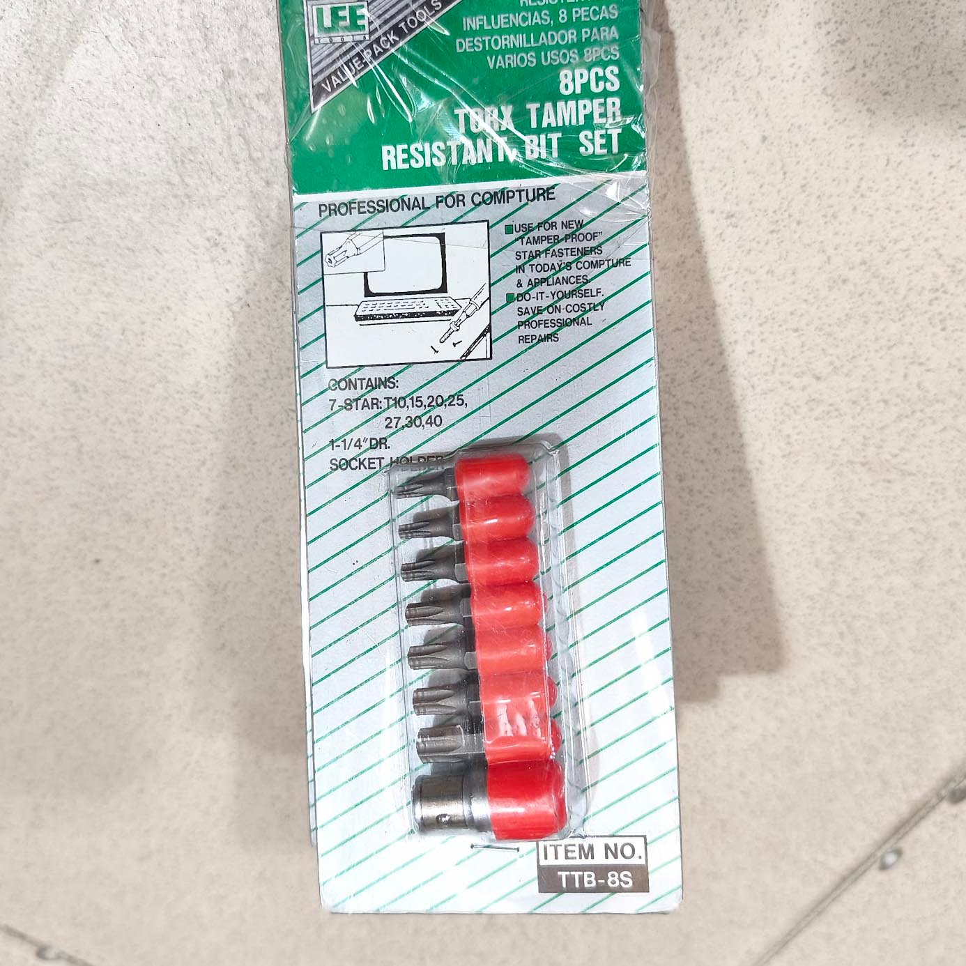 Juego de Puntas de Seguridad Torx TTB-8S con Soporte