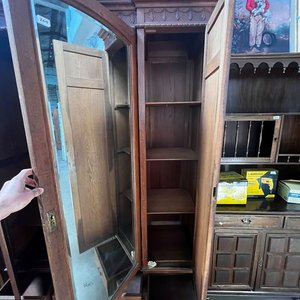 Ropero de Roble Macizo con Espejo Biselado - imagen 2