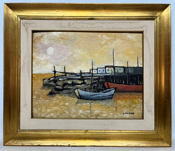 Lote anterior: L. Moron - Pintura de un barco en la orilla