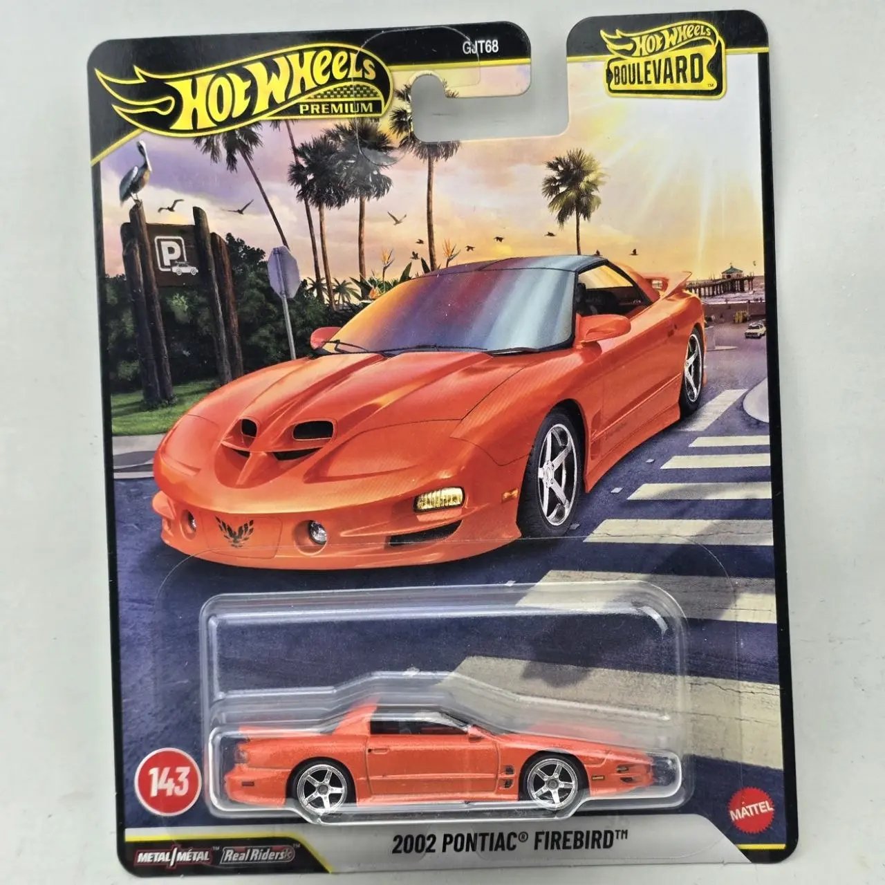 Hot Wheels Premium Pontiac Firebird 2002 Naranja
