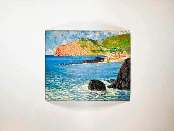 Cuadro Óleo "Paisaje Costero" Firmado "Backmini" 60x50 cm - imagen 1