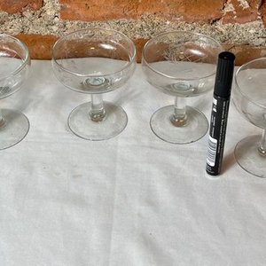 Juego de 6 Copas de Cristal Talladas al Ácido - imagen 2