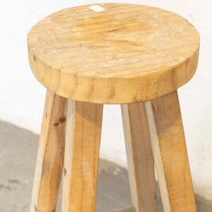 Silla Alta y Taburete Rústico en Pino sin Lustre - imagen 3