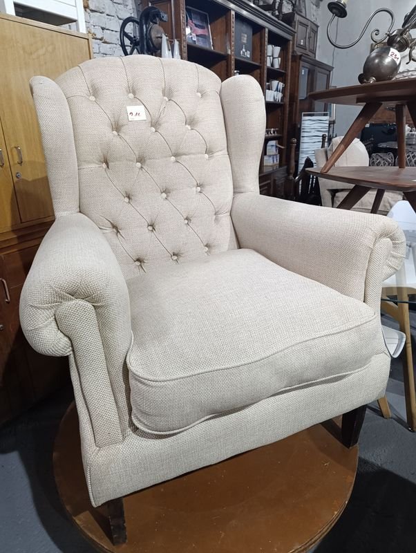 Sillón Bergere Beige Tapizado