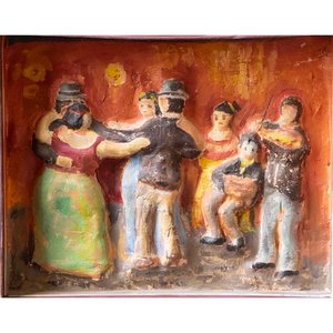 Lote siguiente: Obra "Escena Tango" de Cecilia Mattos, Óleo en Relieve
