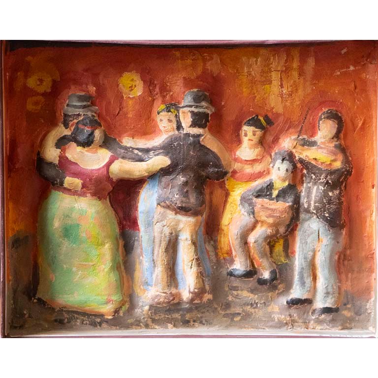 Obra "Escena Tango" de Cecilia Mattos, Óleo en Relieve