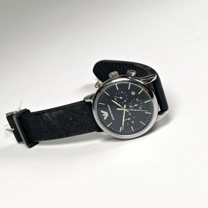 Reloj Pulsera Caballero Emporio Armani Cronógrafo Malla Goma Negra - imagen 2