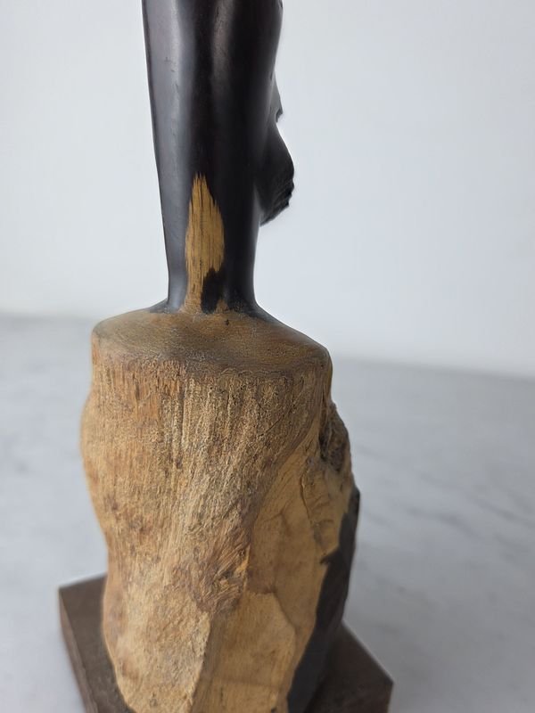 Escultura en madera dura africana posiblemente ébano - imagen 7