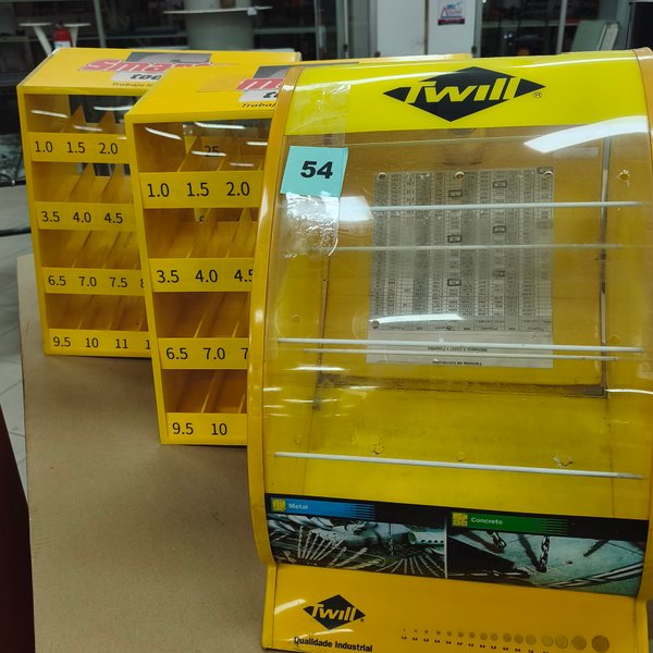 Exhibidor Comercial Amarillo "Twill" con Frente Transparente