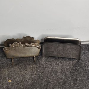 Dos Servilleteros: Uno de Acero Inoxidable Bracafe y Otro Antiguo Baño de Plata - imagen 6