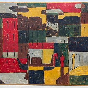 Obra "Venecia" de Pedro Gava - Óleo sobre Fibra (1971) - imagen 2
