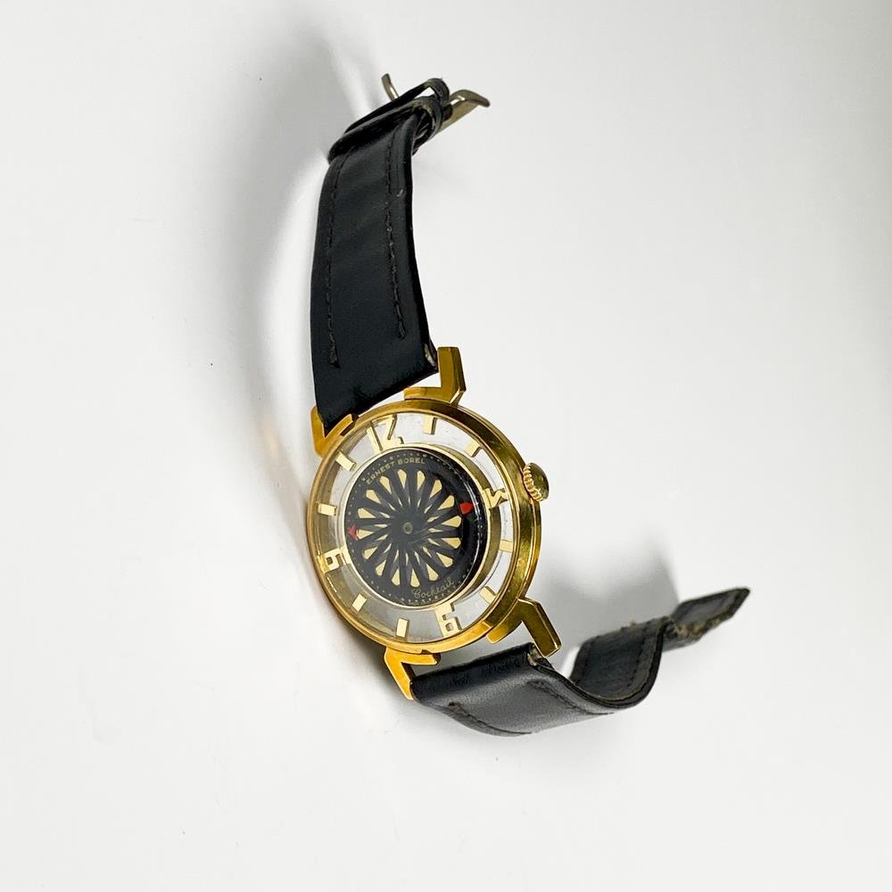 Reloj Ernest Borel Cocktail Caballero Enchapado en Oro Efecto Caleidoscopio 1953