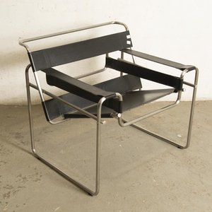 Butaca Diseño Kehlinox Tipo Wassily Estructura Metálica Simil Cuero - imagen 3