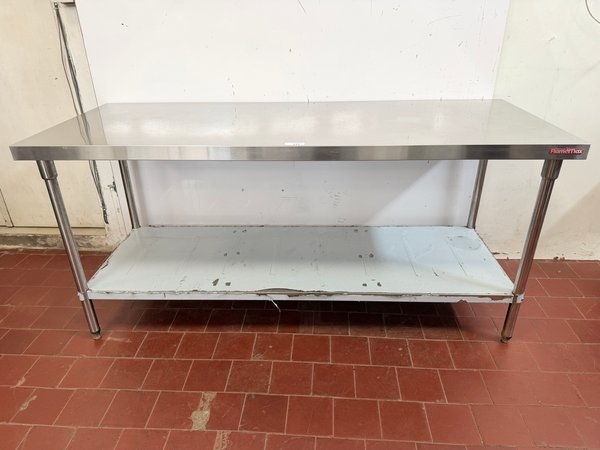 Mesada de Acero Inoxidable Flamemax con Estante Inferior - 180x70x84cm - imagen 1