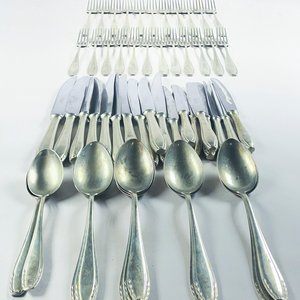 Set de 52 Cubiertos Alpaca Oso: Tenedores, Cuchillos y Cucharas Soperas - imagen 1