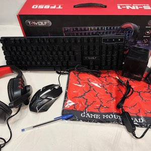 Combo Gamer T-Wolf TF850 5-en-1: Teclado, Mouse, Parlantes, Auriculares y Mousepad con Luces LED - imagen 4