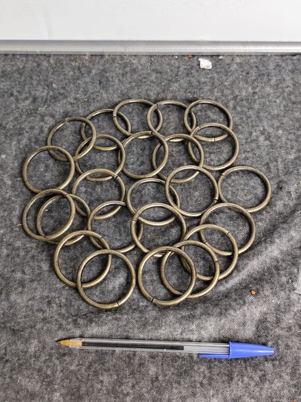 24 Argollas de Bronce para Cortinas o Decoración