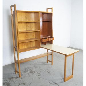 Biblioteca con Escritorio Secretaire y Chapa de Cobre Repujado "Quijote y Sancho Panza" - imagen 2