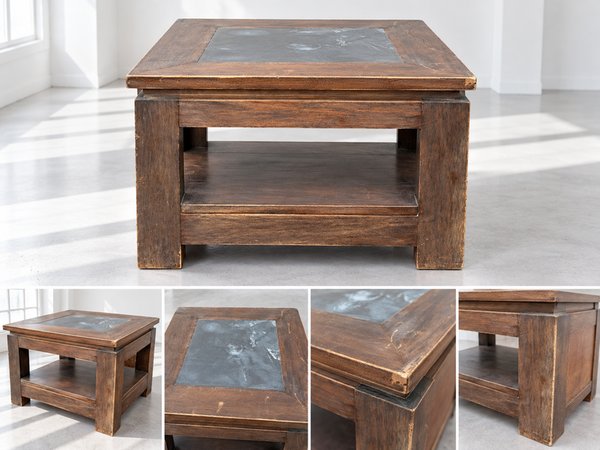Mesa Ratona Rústica de Madera con Detalles