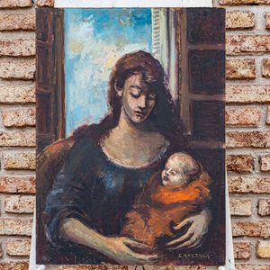 Lote anterior: Pintura "Maternidad" de Eduardo Amezaga - Óleo 61x45 cm