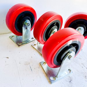 Set de 6 Ruedas Giratorias de Teflón Rojo 8 Pulgadas - imagen 2