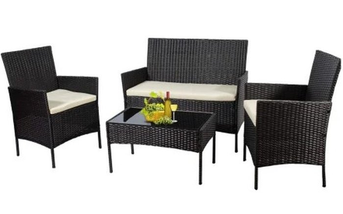 JUEGO DE LIVING PARA PATIO EN RATAN SUNSET CON ALMOHADONES - imagen 1