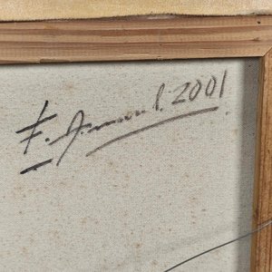 Óleo "Escena de Campo" de Fernando Amaral, firmado y fechado 2001 - imagen 8
