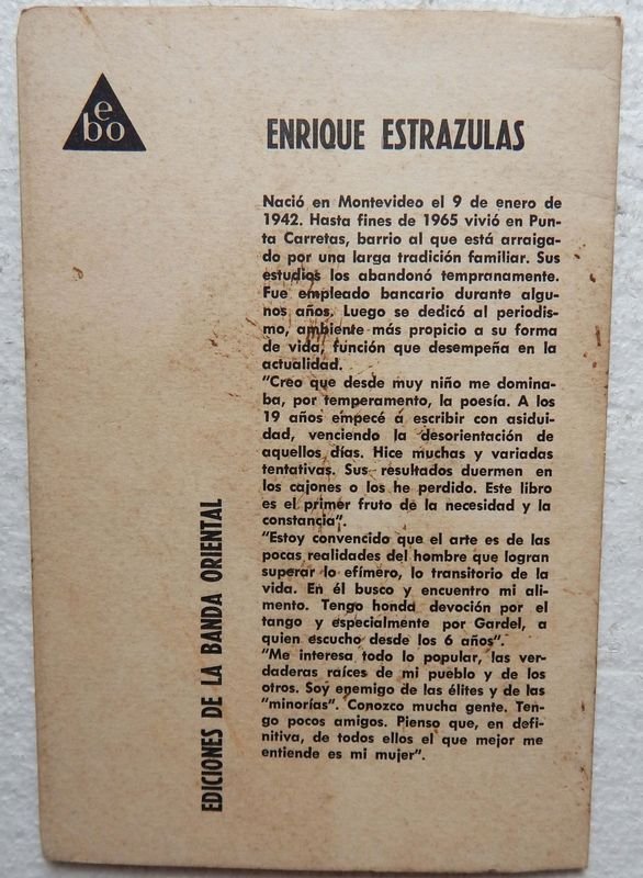 Libro de poesía "El Sótano Y Otros Poemas" firmado por Enrique Estrázulas - imagen 7