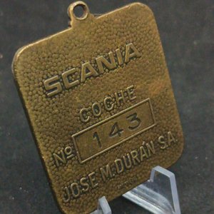 Antigua Medalla Llavero CUTCSA Scania Coche 143 Bronce José M. Durán - imagen 4