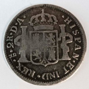 Moneda de Plata Española Colonial 2 Reales Carlos IV 1796 - imagen 2