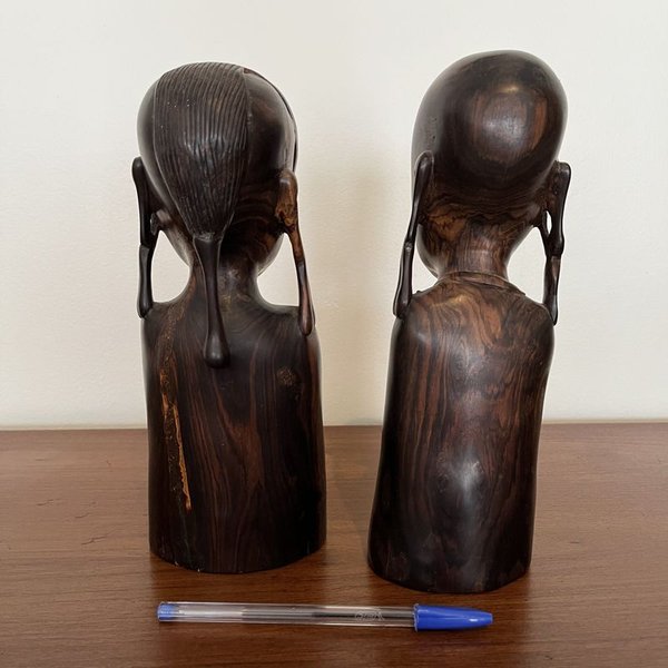 Tallas africanas de madera maciza, arte africano - imagen 3