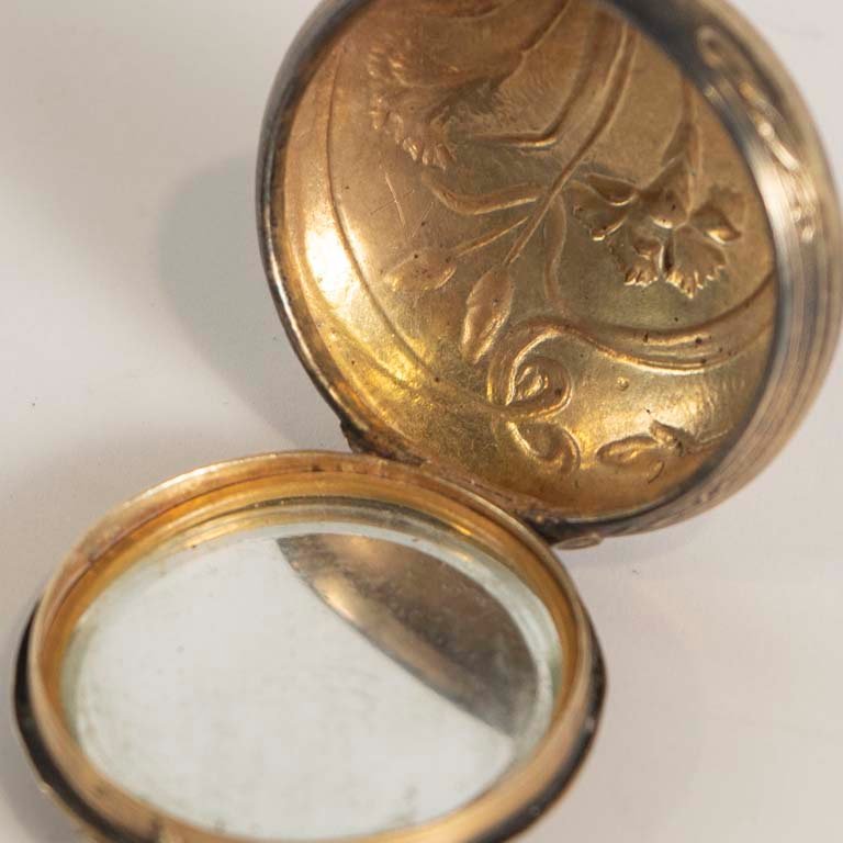 Pastillero plata art nouveau con diseño de aves - imagen 2